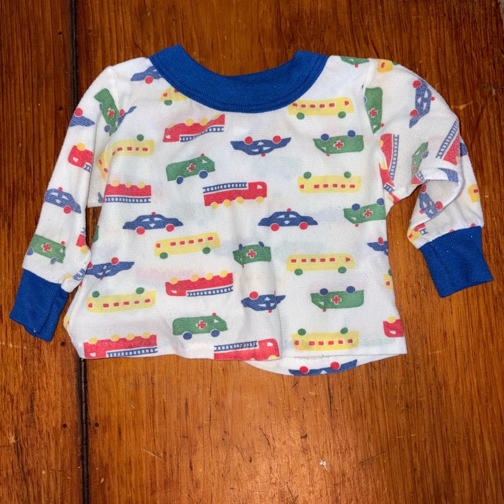 Vintage Colorful Vehicle Baby Long Sleeve Shirt